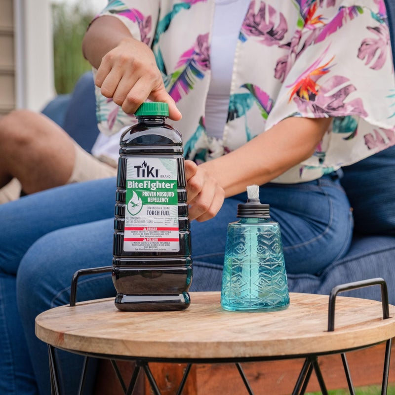 TIKI BiteFighter Mosquito Repellent Torch Fuel â€“ 3/4 Gallon (100 oz.), Citronella & Cedar Formula for Mosquito Repellency, Easy Pour Bottle, Use with Torches & Table Torches, Outdoor & Backyard Use - Image 4