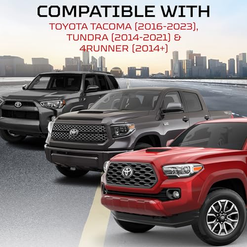 AJT DESIGN Steering Wheel Trim for Toyota Tacoma 2016-2023, Tundra 2014-2021, 4Runner 2014+ | 2 Piece | Durable ABS Plastic | Precision Fit | Complete Replacement Part | Made in USA | Black - Image 2