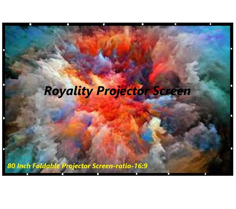 Spline ® 80 Inch Foldable Projector Screen (Anti-Light) (Anti-Crease) Wrinkle-Free Ratio 16:9 Full HD 4k 3D Supported for Home Cinema, Theater, Indoor, Outdoor Movie-(101 cm, (H) x 177 cm (W)) - Image 1