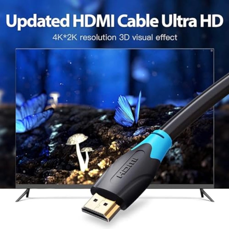 كابل AAC HDMI 2.0 عالي السرعة 18 جيجابت في الثانية عالي الوضوح 1080p@60 هرتز ثلاثي الأبعاد، إرجاع الفيديو UHD 3860p، HD 1080p، متوافق مع إيثرنت 1 - Image 4