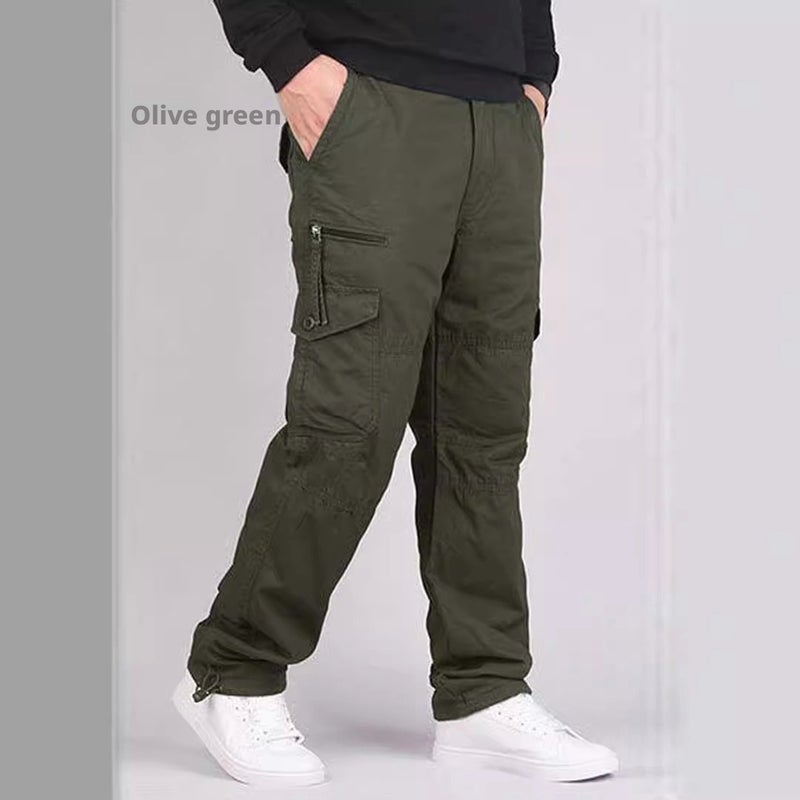Men's Casual Cargo Pants Straight Leg Loose Multi-pocket - Image 4