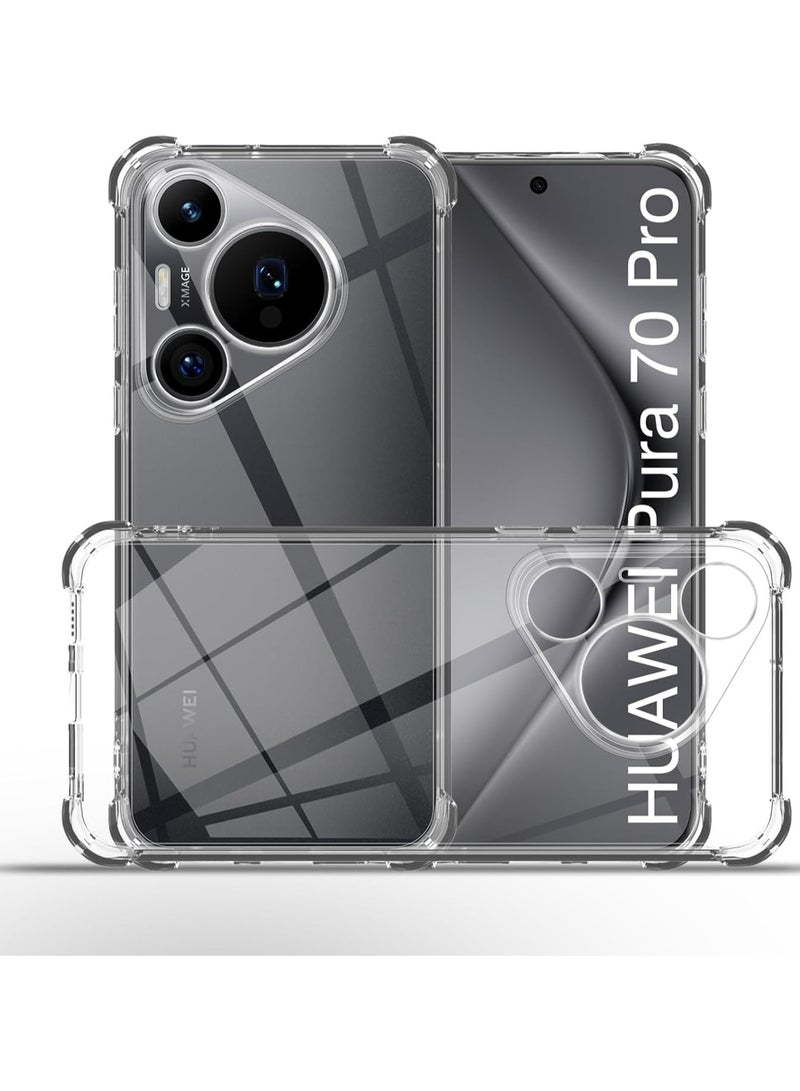 general Case Compatible with Huawei Pura 70 Pro, HD Clear Ultra Thin Silicone Flexible TPU Gel Anti-Shock Anti-Scratch Case for Huawei Pura 70 Pro - Image 1