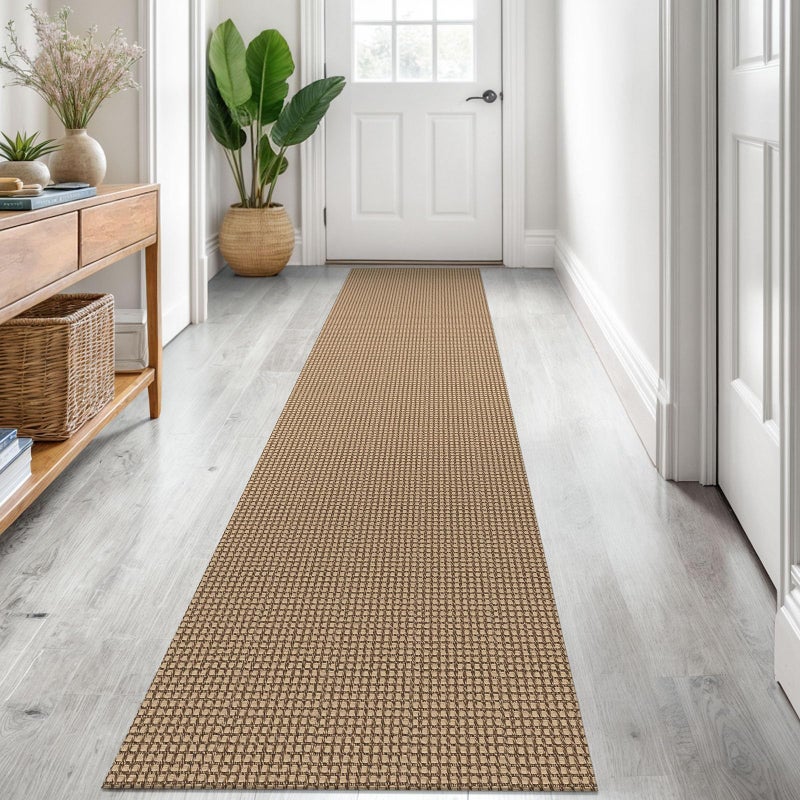 KOZYFLY Boho Runners for Hallways 2x8 ft Washable Kitchen Runner Non Slip Rubber Backed Hall Runners Cotton Entryway Runner Rugs Floor Carpet for Indoor Backdoor Bedroom Kitchen, Tan/Orange/Brown - Image 1