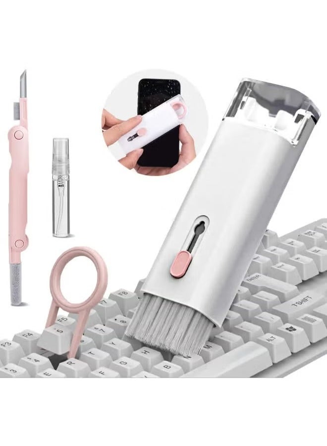 SHOPI 7 In 1 Multifunctional Electronics Computer Keyboard Cleaning Brush Kit For Keyboard And Earphone Duster Cleaner With Keycaps Puller For Headphone Laptop Cell Phone 