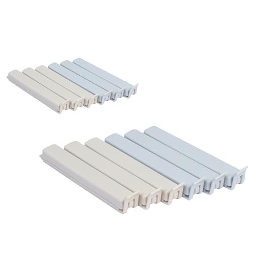 Homestrap Sealing Clip Set of 12 | Plastic Food Snack Bag Sealer Clips | Keeps Food Fresh | Reusable Pouch Clips for Snacks, Plastic Bags, Bread | 2 Size (6 Small, 6 Large) | Pouch Sealer - Image 1