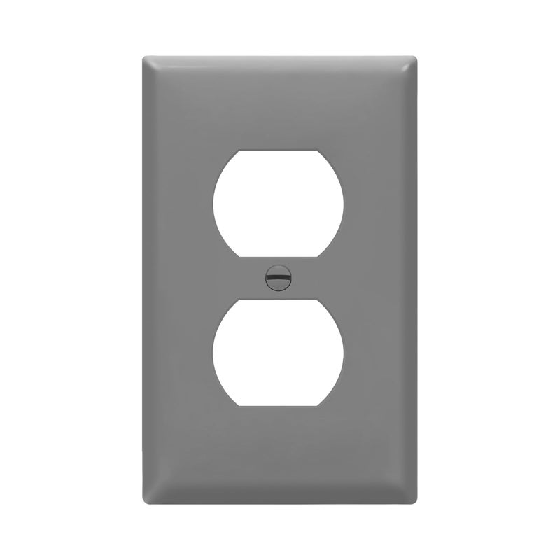 ENERLITES Duplex Receptacle Outlet Wall Plate 1Gang 450 x 276 Unbreakable Polycarbonate Thermoplastic UL Listed 8821GY Gray Standard Size - Image 2