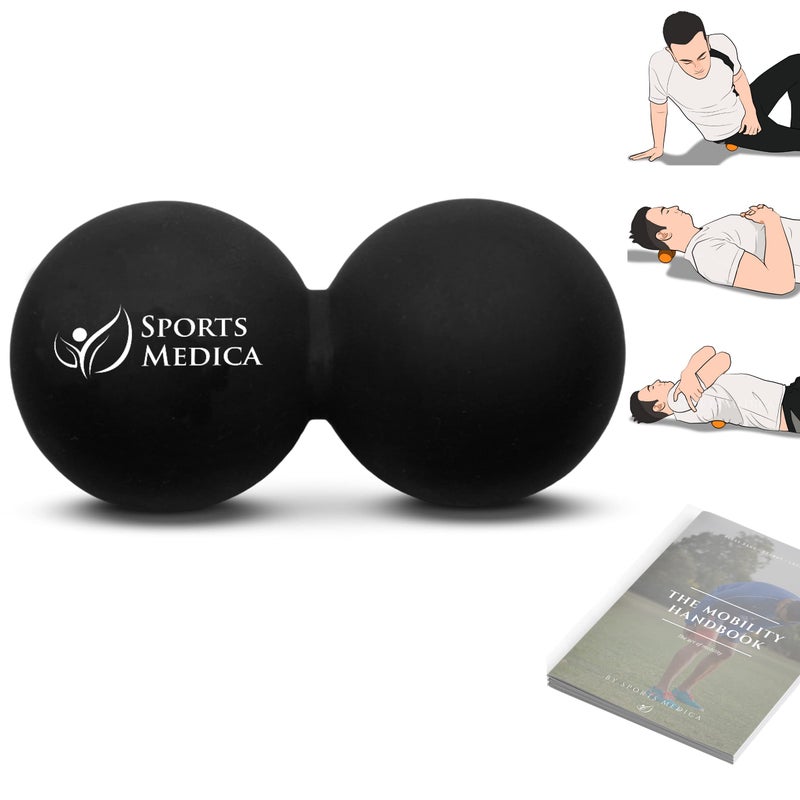 Sports Medica Peanut Massage Ball Double Lacrosse Ball Massage Ball Therapy Trigger Point Deep Tissue Exercise Back Muscle Foam Roller for Myofascial Release Suboccipital Spine Device Pressure Point Ball