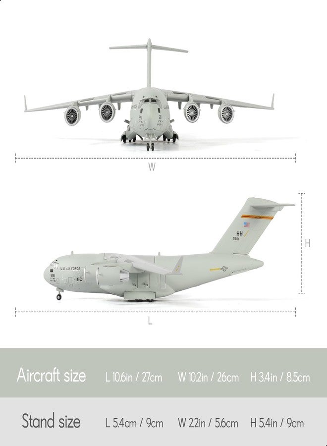 NUOTIE 1/200 C-17 GlobemasterⅢ Diecast Airplane Model Kits with Stand Harbor-Hickam AFB Transport Airplane Model Pre-Build Military Aircraft (535th Airlift Squadron) - Image 2