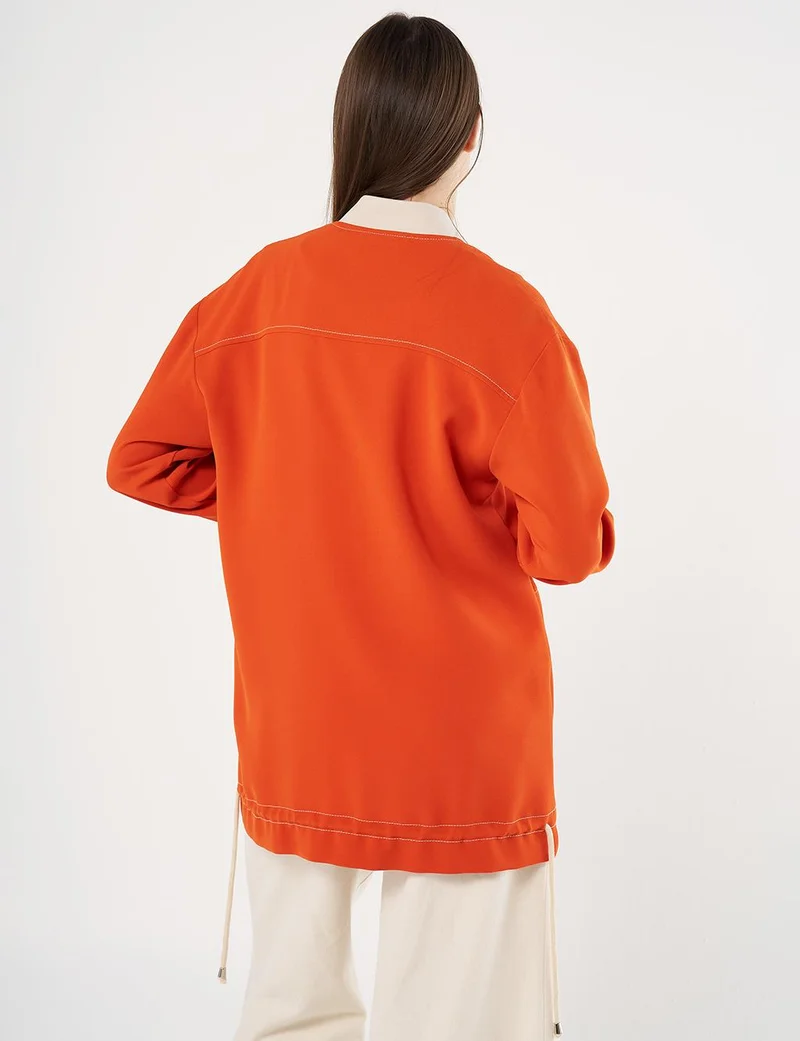 Kayra Brooch-Embellished Crepe Jacket Terracotta