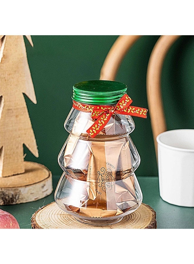general Milk Tea Drink Cup tree Shaped Plastic Bottle Pet Material Clear Candy Jar Reusable Beverage Container for Holiday and Party - Image 1