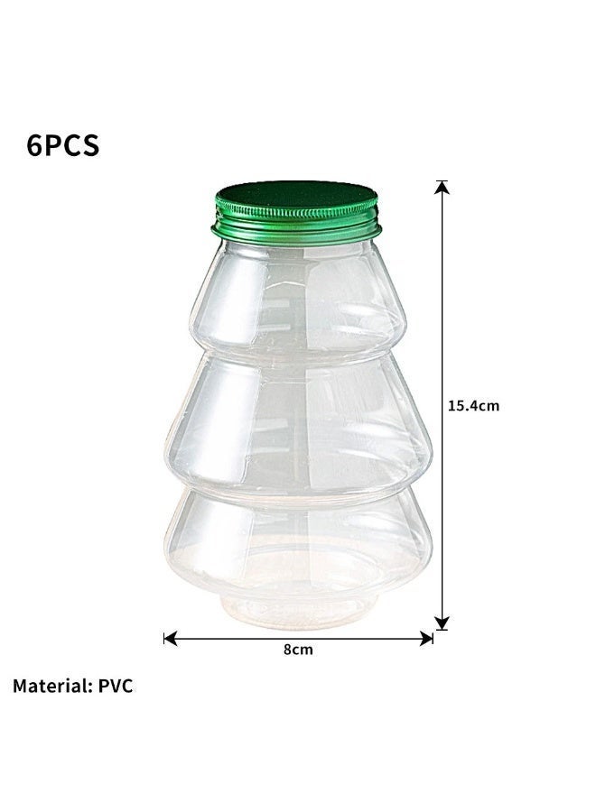 general Milk Tea Drink Cup tree Shaped Plastic Bottle Pet Material Clear Candy Jar Reusable Beverage Container for Holiday and Party - Image 2
