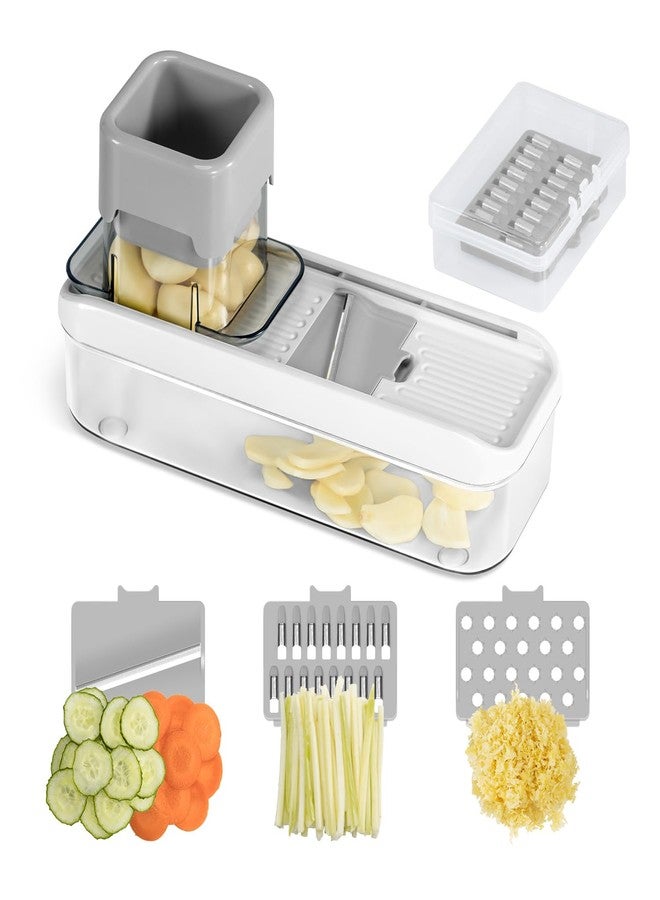 Badelite Mini Garlic Slicer Multi-Functional Mandoline Slicer Veggie Shredder Garlic Ginger Grinder Vegetable Mandoline Cutter with Container - Image 1