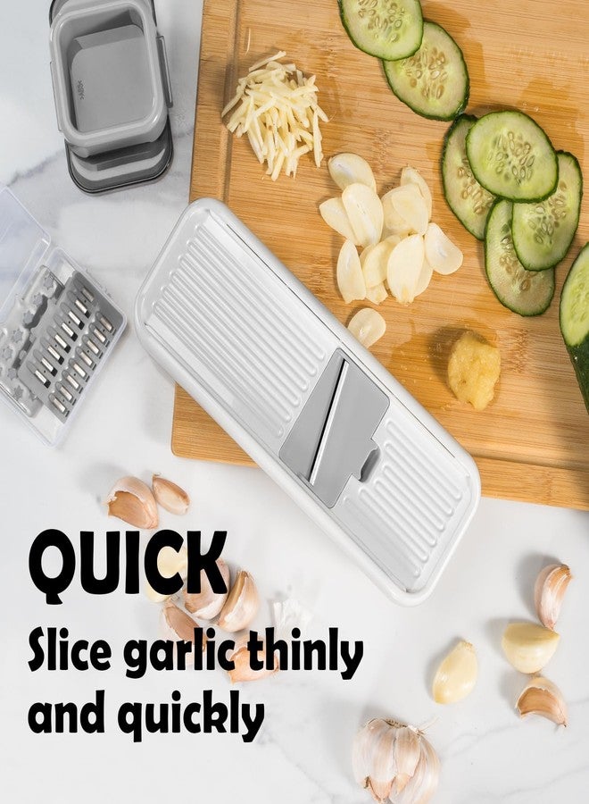 Badelite Mini Garlic Slicer Multi-Functional Mandoline Slicer Veggie Shredder Garlic Ginger Grinder Vegetable Mandoline Cutter with Container - Image 4