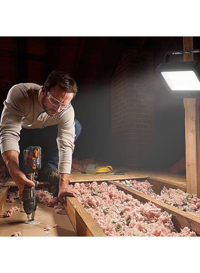 【USB Charger & Work Light】90W Solar Flood Light, 9000LM Magnetic Base Portable LED Light with 5 Modes & Phone Charging, IP20 Water-Resistant for Workshop, Camping, Emergency Power Outage - Image 4