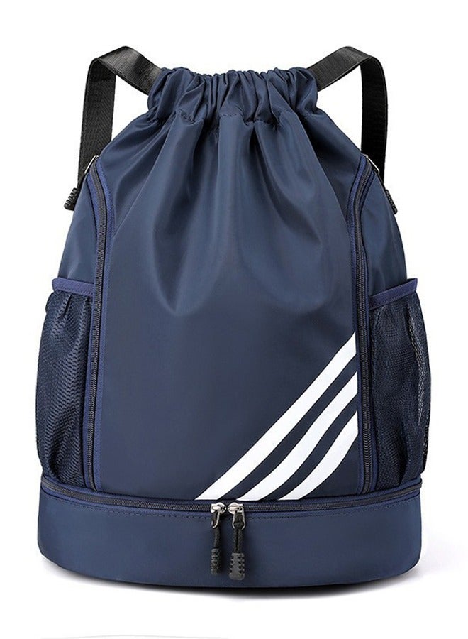Sports Backpacks Large Capacity, Gym Bag, Drawstring Lightweight and Waterproof, Making Your Trip More Convenient, Deep Blue