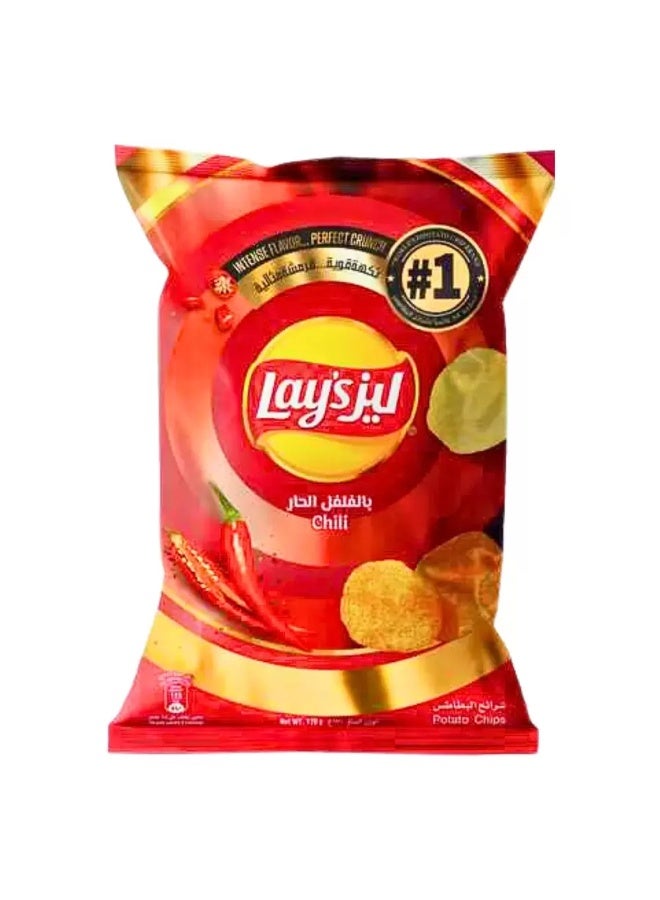 Lay's Lays Chilli Flavored Crunchy Potato Chips- Pack of 170 gm