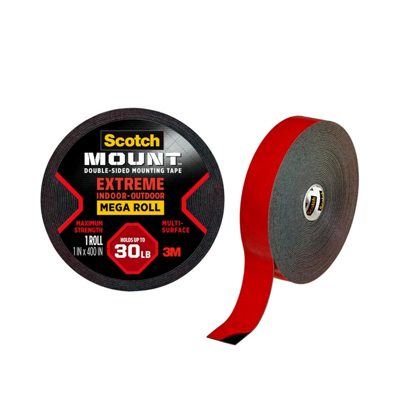 Scotch Mount Extreme Double-Sided Tape – Black, High Adhesion, Multi-Surface