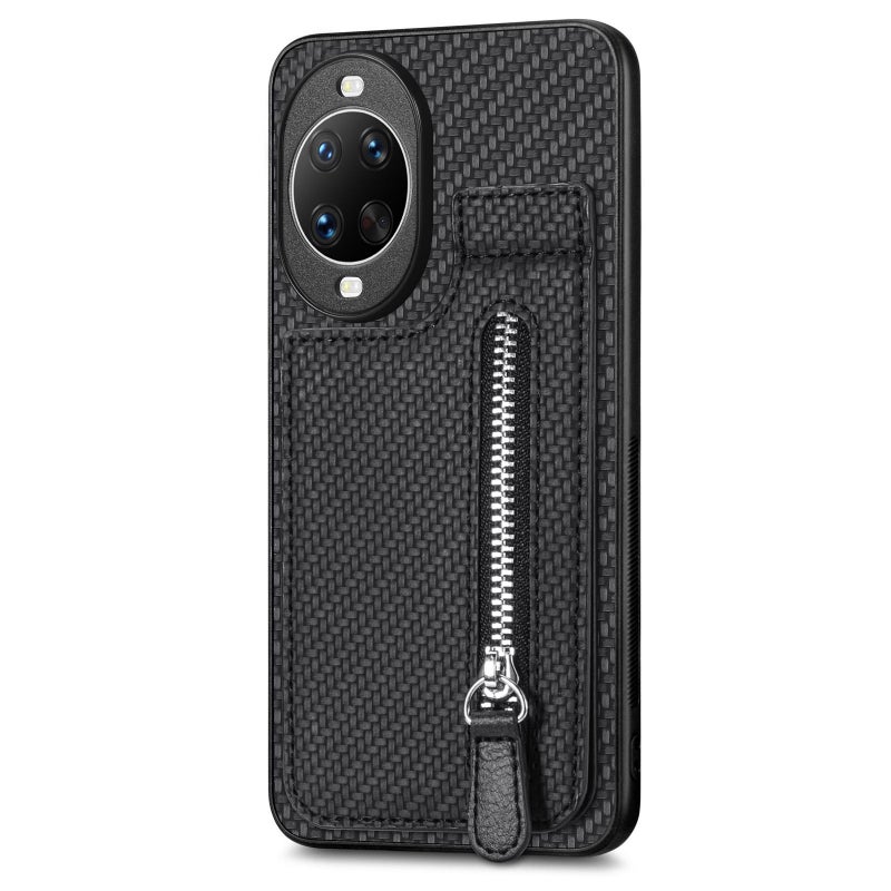 إيروريكس جراب هاتف Huawei nova 14 من ألياف الكربون بسحاب عمودي (أسود) - Image 2