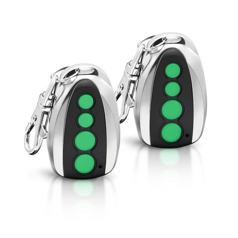 TOPENS M12 Remote Control 4Button Transmitter for Automatic Swing Sliding Gate Opener 2Pack Wireless Transmitter Key Fobs Security Gate Controller with Keychain