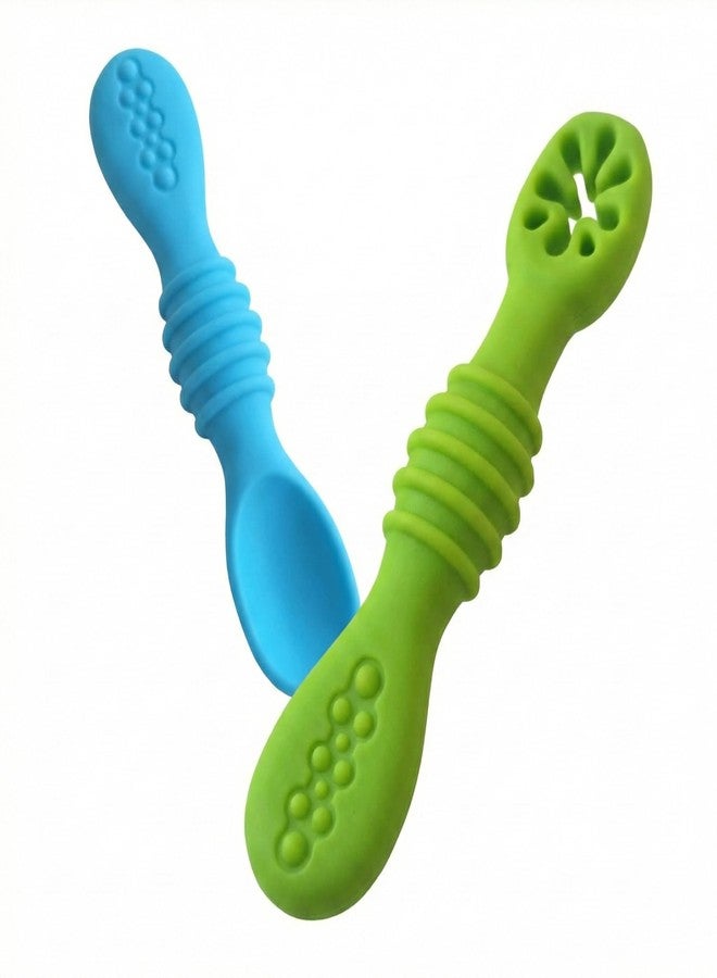Chic Buddy Ultra Care Training Spoon Set,Silicone Baby Spoon for 6 to 12 Months Feeding, Gum-Friendly Design, Ideal for Self-Feeding & Teething Relief, Dual-Sided Spoon. - Image 1