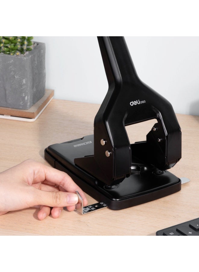 Deli دلي E0160 EXCEED مثقاب ثقيل مزدوج 2 - سعة 60 ورقة - بناء بلاستيكي ومعدني - مثالي لتقارير المكتب والتخزين الكبير - 1 قطعة/صندوق ملون - Image 5