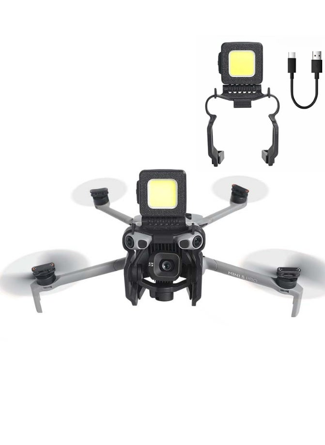 مصباح طيران ليلي مناسب DJI Mini 5 Pro مع غطاء حماية إضاءة LED تصميم 2 في 1 قابل للتعديل 180 درجة ثلاث وضعيات شحن قابل لإعادة الاستخدام بدون تأثير على المستشعرات - Image 1