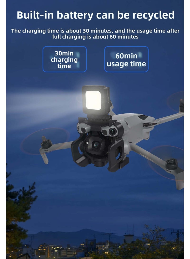 مصباح طيران ليلي مناسب DJI Mini 5 Pro مع غطاء حماية إضاءة LED تصميم 2 في 1 قابل للتعديل 180 درجة ثلاث وضعيات شحن قابل لإعادة الاستخدام بدون تأثير على المستشعرات - Image 5