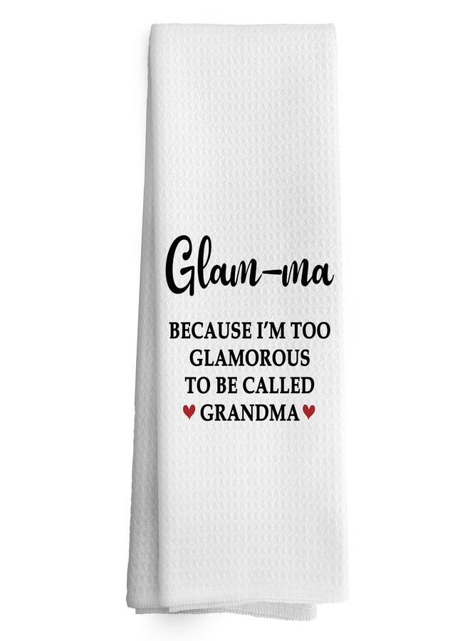 TAEDIN Glamma Gifts Kitchen Towels, Glamma Gifts for Grandma Dish Towel Dishcloth 16x24 Inches, Grandma Gifts from Grandchildren Decorative Absorbent Hand Tea Towels Decor - Image 1
