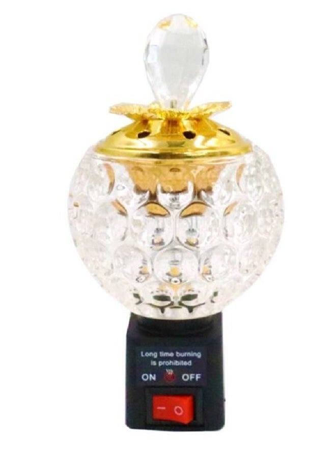 RSG Elegant Crystal Oud Bakhoor Holder Electric Incense Burner – DE6078  - Image 2