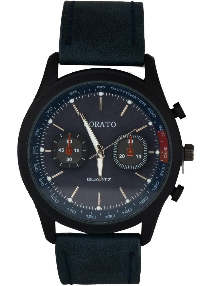 كوراتو ساعة  كوراتو جلد كحلي كوارتز - Image 2