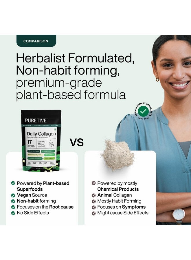 Puretive Daily Collagen Supplement|Plant Based Nutritional Mix|For Men and Women|Combats Dull Skin & Hair Loss|For Glowing Skin|100% PURE Vegan |For Everday use|Just Mix & Sip|powder,1 count,100 grams - Image 5