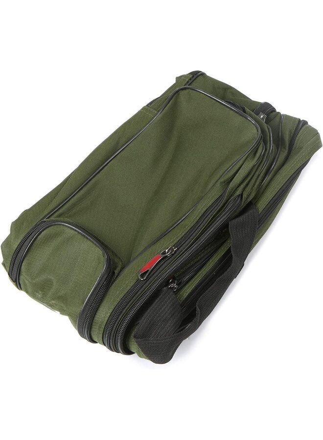 حافظة صنارة صيد، حقيبة تنظيم صنارة صيد مقاومة للماء، حقيبة سفر لصيد الأسماك، حقيبة تخزين أدوات صيد كبيرة الحجم من أكسفورد، هدية للعائلة والأصدقاء (تمويه كاكي)/أ - Image 2