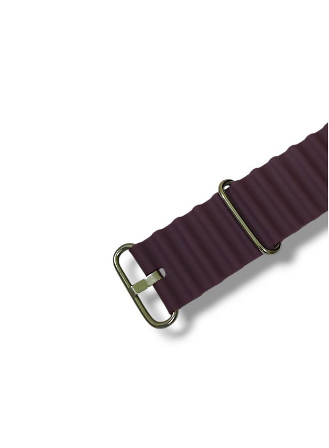 Silicone strap for smartwatches, size 42-49mm, dark purple color - Image 3