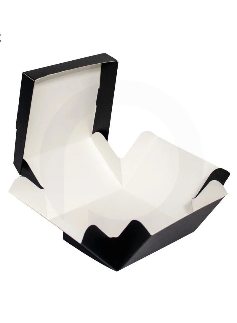 SAVVY Black paper box with attached lid that opens from the sides - Image 1