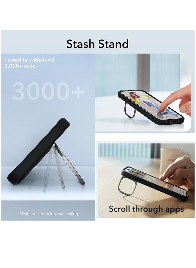 Techie غطاء سيليكون أنيق مع حامل كاميرا لجهاز سامسونج جالاكسي A15 - أسود - Image 4