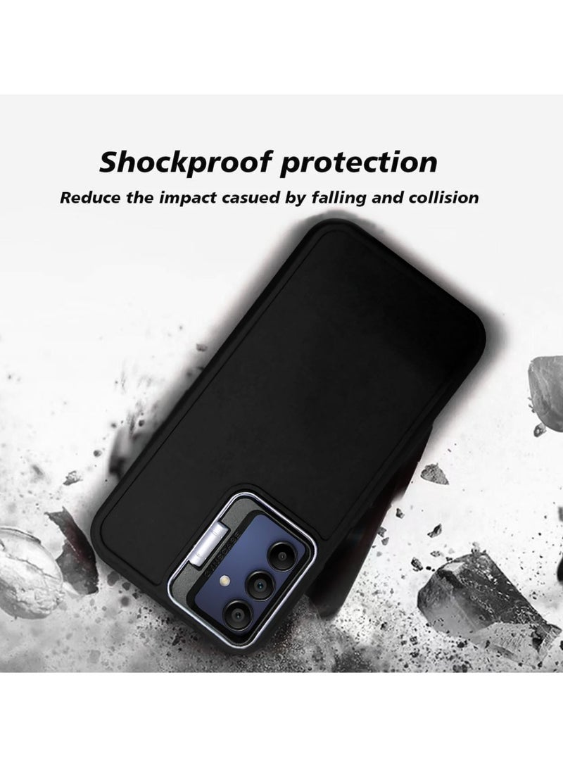 Techie غطاء سيليكون أنيق مع حامل كاميرا لجهاز سامسونج جالاكسي A15 - أسود - Image 2