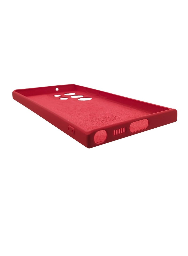 X-level Liquid Silicone Designed for Galaxy S23 Ultra Case Protector Silky-Soft Touch Full Body Protection Shockproof Back Cover Case with Soft Microfiber Lining Red - Image 4