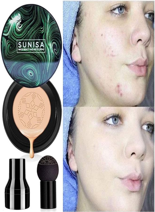 SUNISA Sunisa Mushroom Head Air Cushion CC Cream Foundation Long-Lasting Coverage of Blemishes for All Skin Types - Image 3