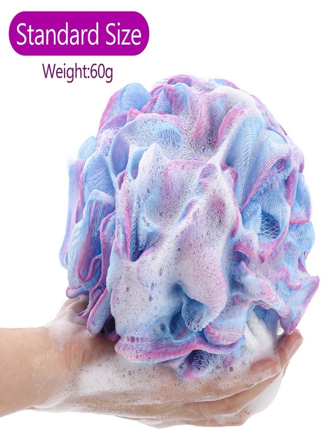BTYMS Bath Sponges 60g/pc Shower Loofahs Mesh Pouf Shower Pouf Bath Scrunchies Shower Puffs for Body - Pack of 4 - Image 3