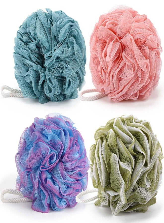 BTYMS Bath Sponges 60g/pc Shower Loofahs Mesh Pouf Shower Pouf Bath Scrunchies Shower Puffs for Body - Pack of 4 - Image 1