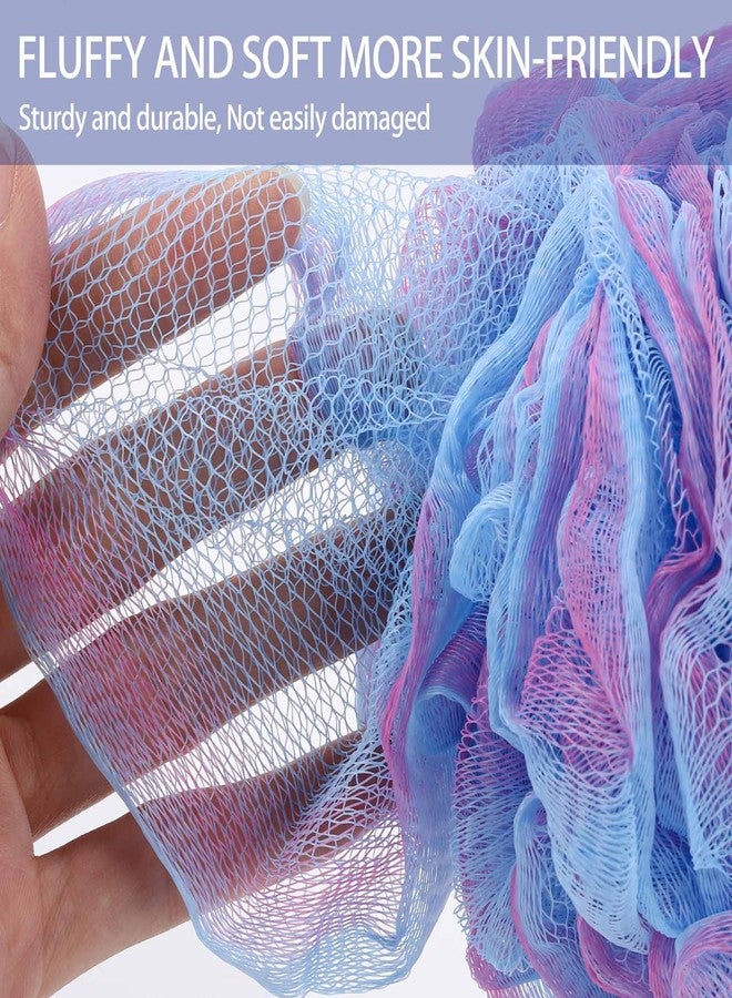 BTYMS Bath Sponges 60g/pc Shower Loofahs Mesh Pouf Shower Pouf Bath Scrunchies Shower Puffs for Body - Pack of 4 - Image 2