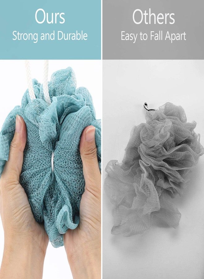 BTYMS Bath Sponges 60g/pc Shower Loofahs Mesh Pouf Shower Pouf Bath Scrunchies Shower Puffs for Body - Pack of 4 - Image 4