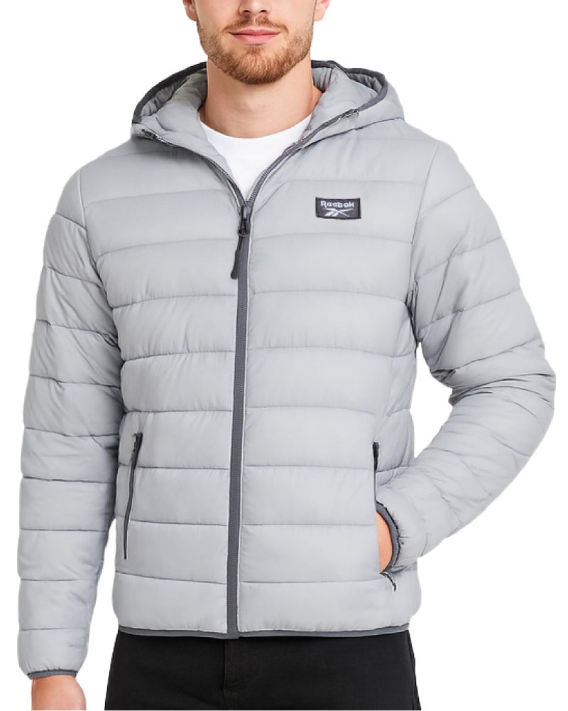 Reebok Mens Puffer Jacket - Lightweight Quilted Glacier Shield Plus Size Puffer Jackets for Men - Insulated Mens Winter Coats, Size 5X-Large, Ice Grey - Image 1