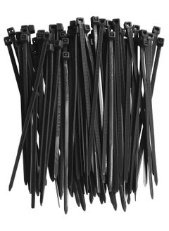 MJZ 4 Inch Zip Ties Self Locking 100 Pieces Nylon Cable Ties elf-Locking Black Nylon Cable Tie Wraps Straps for Indoor and Outdoor  - Image 1