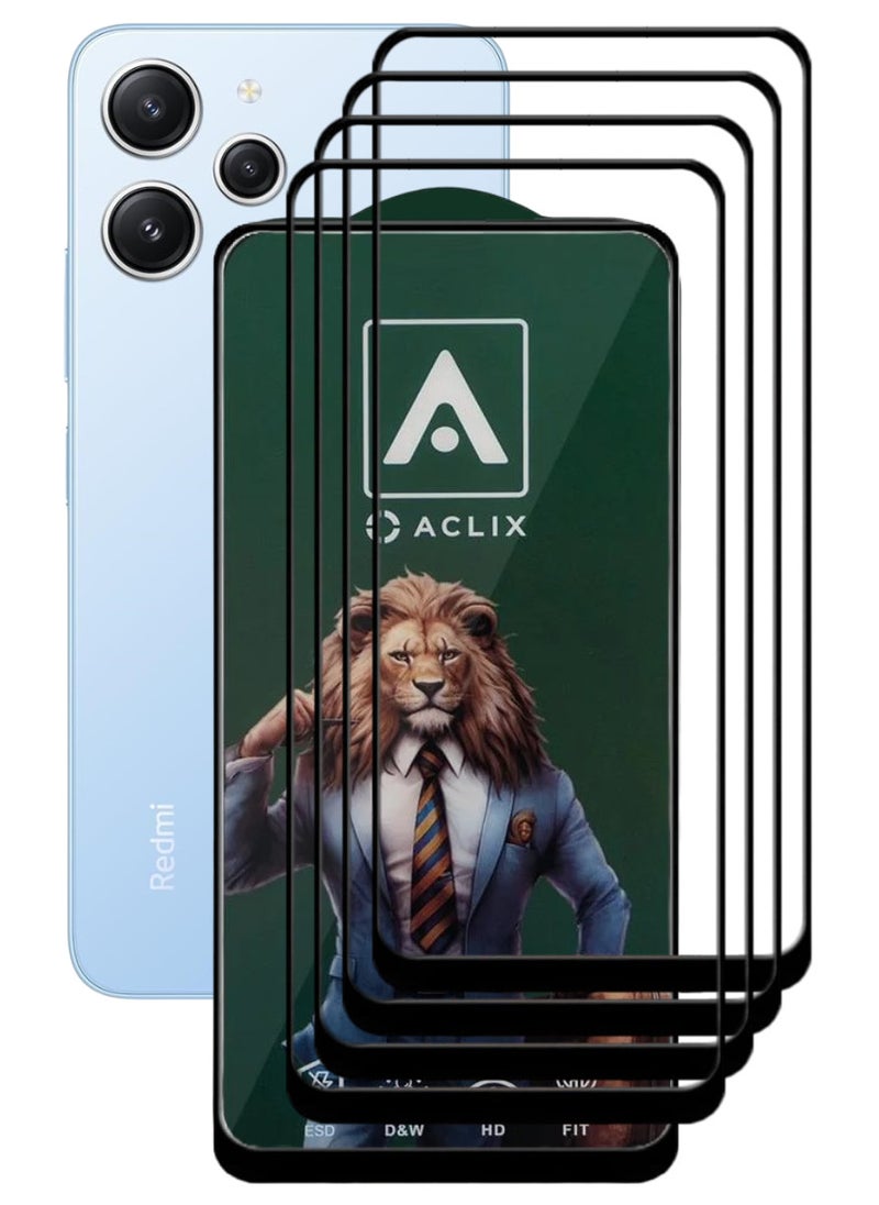 ACLIX 4 Pieces Antistatic ESD Dustproof Premium Quality High Definition Tempered Glass Screen Protector Designed For Xiaomi Redmi 12 - Image 1