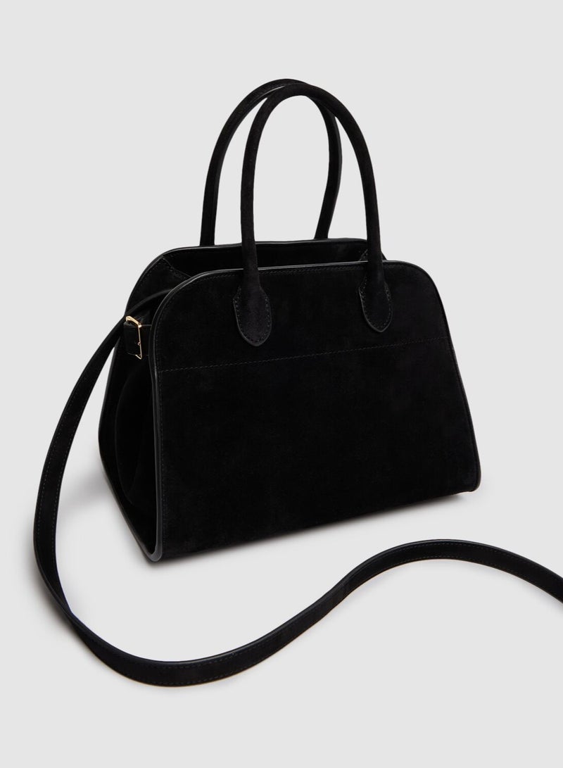 TR The Row Margaux 10 Top-Handle Bag in Suede Leather - Image 4