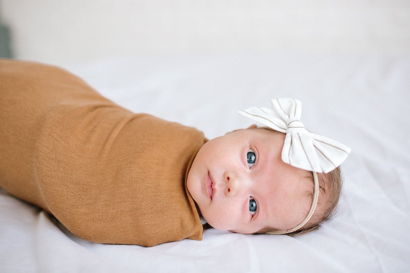 Copper Pearl Baby Swaddle Blanket - Premium Knit Baby Blanket, Large Soft Stretchy Receiving Blankets for Baby Boy and Girl, Swaddles for Newborn, Infant, and Toddler (Camel) - Image 5