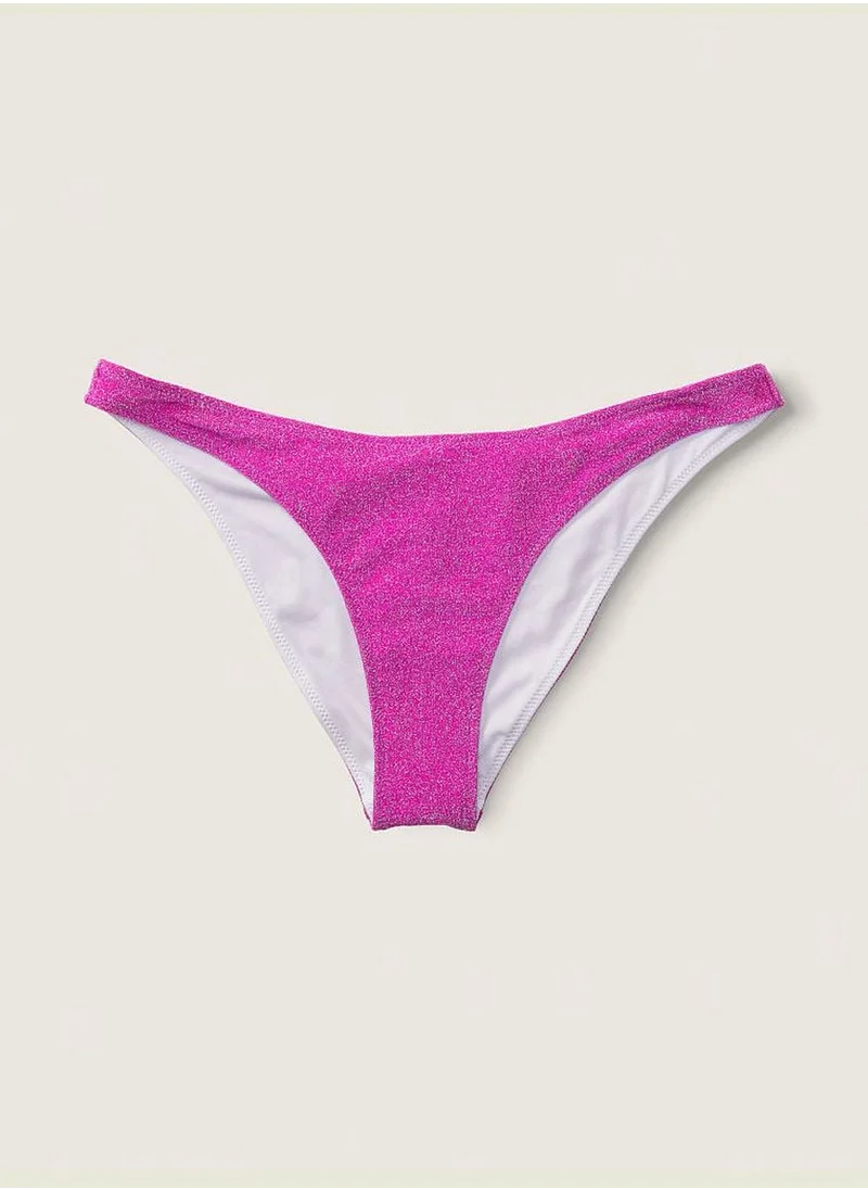 PINK Shimmer Brazilian Bikini Bottom