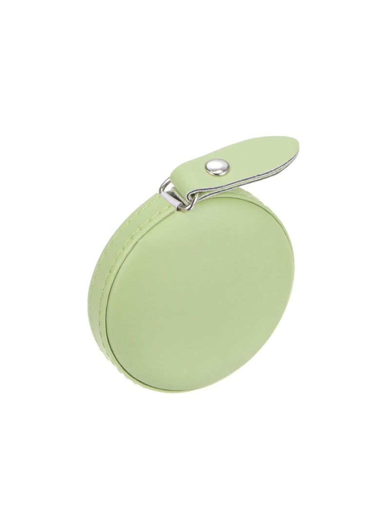 Round Retractable Measuring Tape 150cm/60-inch Soft Leather Case Tailors Tape Measure Pocket Size for Body, Fabric, Sewing Measurements, Green  - Image 3