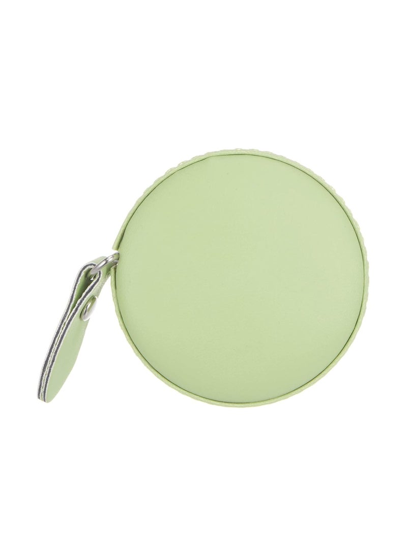Round Retractable Measuring Tape 150cm/60-inch Soft Leather Case Tailors Tape Measure Pocket Size for Body, Fabric, Sewing Measurements, Green  - Image 1